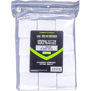 Breakthrough Clean Technologies® Cotton Patches, 2.5" Square, .45 Thru .58 Caliber, 540-Pack