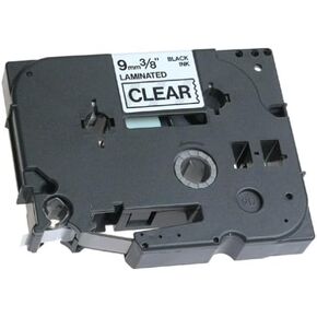 Brother 3/8 Inch x 26.2 Feet Black on Clear for P-Touch (TZ121)