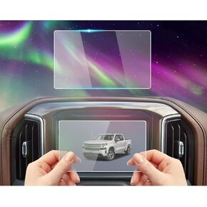 Tempered Glass Screen Protector Foil Compatible with 2023 2022 2021-2015 Chevy Silverado LT/LTZ/1LZ/2LZ/RST/1LT/2LT 8 Inch Touchscreen Accessories Protective Film 9H Anti-Fingerprint