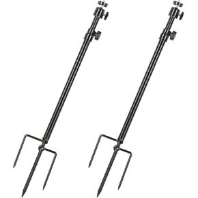 2-Pack Trail Camera Mounting Bracket with 1/4" -20 Threaded Insert 360°Rotating Adjustable Holder Post for Game Camera Stand Pole, Night Fishing Lights Black (Black)