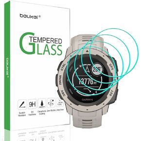 (4 Pack) for Garmin Instinct/Instinct Solar Screen Protector Tempered Glass, Anti Scratch, Bubble Free