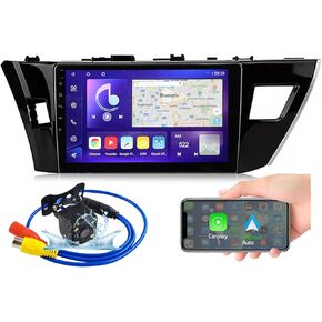 Android 13 Qualcomm Car Radio Stereo for Toyota Corolla 2014-2016 4+64GB, 10.1 Inch QLED Touch Screen GPS Navigation Head Unit Wireless Carplay Android Auto, Surround-View, Bluetooth5.0/AM/FM/Audio