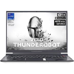 Thunderobot Zero 16 I9 4070 Gaming Laptop | 16 "QHD+ 240Hz 2.5k العرض | 14th Gen Intel Core I9-14900Hx | GeForce RTX 4070 | 64GB DDR5 | 2TB SSD | RGB Backlit Keyboard | Wi-Fi 6 | Win 11 Home | White |