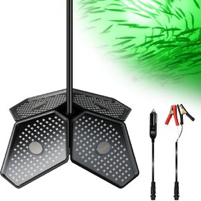 12 فولت قابلة للطي الضوء تحت الماء مع كابل 50 قدم ، 200W 20000LM سطوع خضراء LED جاذبات الضوء الغاطسة للأرصفة/القوارب/الزوارق ، IP69K مصنفة للمياه الطازجة والملحية