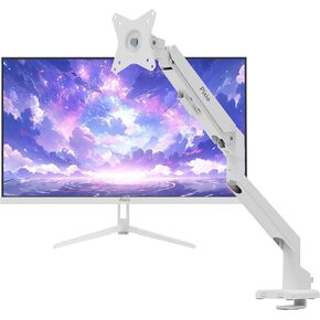 Pixio PX275 Wave White 27 inch 100Hz Refresh Rate QHD 1440p Resolution IPS Panel 1ms MPRT Response Time Gaming Monitor and PS1S Wave White Single Monitor Arm - Fits up to 32 inches and 19.8lbs