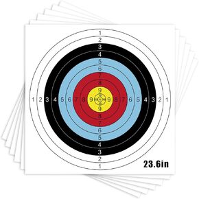 Archery Targets Paper,16in/23.6In Standard Bow and Arrow Target Face with 10 Pcs Pin for Backyard Hunting & Target Practice (Standard Archery,10 Rings)