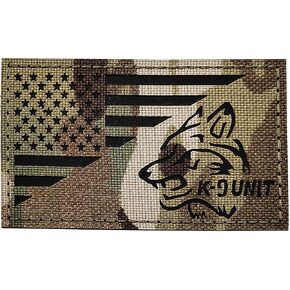 IR Infrared K9 Dog Tactical Patch Back Panel, Camouflage Removable Reflective Wolf Patch for Vest Jacket and Bags Backpacks (1)
