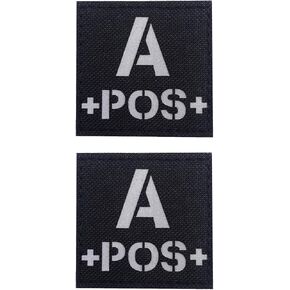 2 pcs aliplus a+ pos بقع نوع الدم بقع الأشعة تحت الحمراء تصحيحات عاكسة للتصحيح التكتيكي حلقة وحلقة (أسود أبيض 2*بوصة)