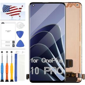 OLED for OnePlus 10 Pro Screen Replacement لشاشة 1+ 10 Pro LCD لـ OnePlus 10 Pro 5G 6.7 "شاشة LCD Display Touch Digitizer Assembly NE2210 NE2211 NE2213 NE2215 NE2217 مع أدوات (أسود)
