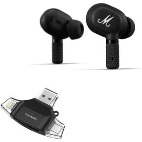BoxWave Smart Gadget Compatible with Marshall Motif ANC - AllReader SD Card Reader, microSD Card Reader SD Compact USB - Jet Black