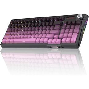 KUTETHY KY95 98 ٪ اللوحة اللاسلكية RGB GASKET RGB ، 3-ORES 95 مفاتيح لوحة مفاتيح ميكانيكية الساخنة ، التحكم في المقبض على الشاشة ، مفاتيح مفاتيح PBT المطبوعة الجانبية ، 5 دبوس مفتاح كورال خطي مسبقًا محفوظًا.