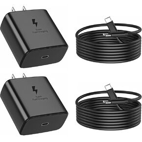 2025 New Super Fast Charger USB C, 2Pack 45W Type-C Android Phone Charger Fast Charging Cord Replacement for Samsung Galaxy S25 ultra/S25+/S25/S24 Ultra/S24/S23 Ultra/S23+/S23/S22 Ultra/S22+/S20 Ultra