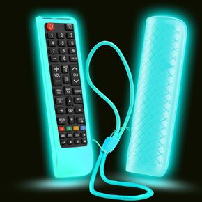Case for Samsung TV Remote, Cover for Samsung Remote Control for Smart TV Universal Replacement Silicone Sleeve Skin with Lanyard Glow in The Dark Blue