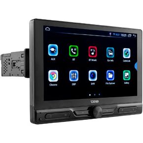 DS18 DDX10.5ADX 10.5" Single-Din Floating Touch Screen Display Multimedia Receiver with Android 10 Operating System/Mirror Link for iOS & Android DSP/BT/AUX/USB/SD/AM/FM & All Your Favorite Apps