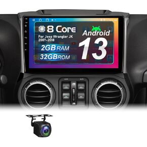 تم ترقيته Radious Android 13 Car Radio لـ Jeep Wrangler 2007-2018 2+32g مع شاشة اللمس اللاسلكية و Android Auto 10.1