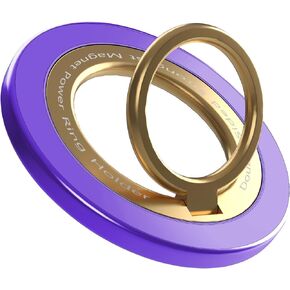 Magnetic Phone Ring Holder for MagSafe pop Socket,【Two-Sided Magnetic】 360° Rotation Magnetic Phone Grip for iPhone 16/15/14/13/12 Series/Samsung/Google,Pop Socket for iPhone(Purple with Gold)