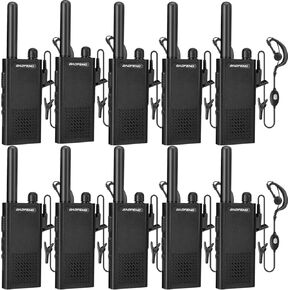 Baofeng T26 Walkie Talkies Long Range, Rechargeable Li-ion Battery 16 FRS Channel Two Way Radios with Earpieces for Adults, Handheld Mini Compact Walky Talky with Type-C Charging