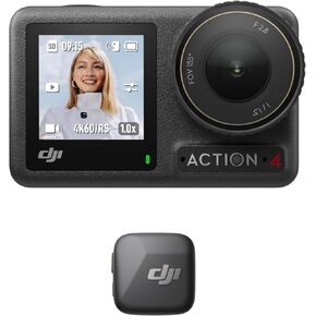 DJI Osmo Action 4 Mic Mini Transmitter (Infinity Black), Action Cam, Wireless Microphone, Detail-Rich Audio, OsmoAudio, Active Noise Cancelling, Automatic Limiting