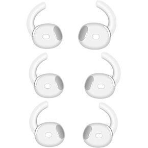 3 Pairs Ear Tips for AirPods 4 Ear Hooks Anti-Slip Accessories Compatible with Apple AirPods 4th Generation-White