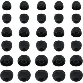 30Pcs Silicone Replacement Earbud Covers Fit Most Earphones Ear Tips(Inner Hole 4mm -6.5mm) Black Ears Cushion Earbuds for in- Ear Headphones Tips Replacement Kit