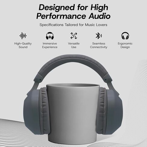 سماعات رأس Bluetooth اللاسلكية الممتازة Gabbagoods ، باس عميق ، تشغيل بطاقات راديو و SD ، ميكروفون مدمج ، عمر بطارية مدته 6 ساعات ، برامج تشغيل 40 مم ، شحن سريع USB-C ، تصميم مريح وخفيف الوزن (رمادي) in Saudi Arabia