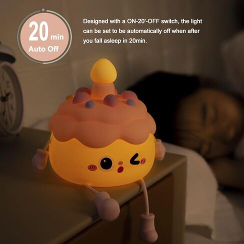 Avocado Night Light, Fruit Night Lamp for Kids Bedroom USB Rechargeable Lamps 3 Brightness Levels, Nursery Bedside Delay-Off Nightlight for Baby Toddler Boys Girls Birthday Christmas, Pink in Saudi Arabia