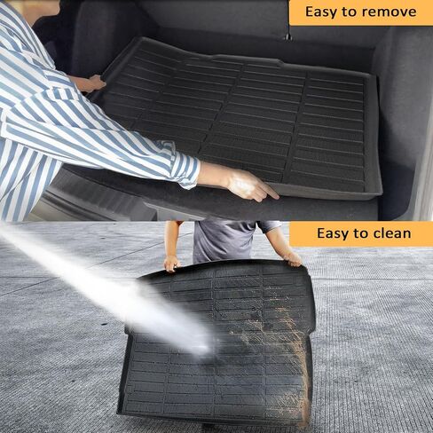 GINOWY-Floor Mats Cargo Liner for Kia K5 2021-2024 2025 (Only FWD Models) & for Hyundai Sonata 2020-2025, TPE All Weather 2024 K5 Car Floor Mats Set, 2024 Sonata Trunk Mat Anti-Slip Durable Black in Kuwait