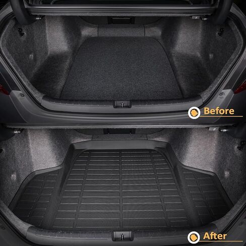 GINOWY-Floor Mats Cargo Liner for Kia K5 2021-2024 2025 (Only FWD Models) & for Hyundai Sonata 2020-2025, TPE All Weather 2024 K5 Car Floor Mats Set, 2024 Sonata Trunk Mat Anti-Slip Durable Black in Kuwait