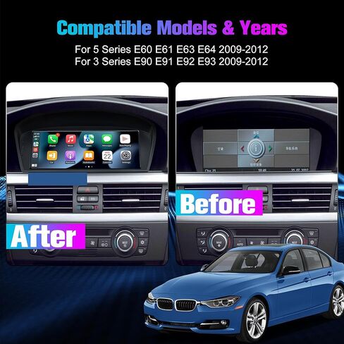 ستيريو لـ E60 E90 CCC: وحدة نظام نظام نظام التشغيل Android 128G مع Carplay اللاسلكي لشركة BMW E63 E64 E64 E91 E92 E93 2005-2008 ، 8.8 "شاشة اللمس بعد البيع مع GPS الكاميرا الاحتياطية in Kuwait