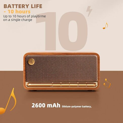 مكبر صوت بلوتوث خشبي محفر ، مكبرات صوت محمولة لاسلكية مع صوت استريو 20W ، مكبر صوت عتيقة مع AUX ، بطاقة الصوت USB ، Micro SD Black in Saudi Arabia