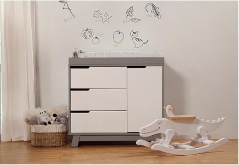 Babyletto Hudson 3-Drawer Changer Dresser with Removable Changing Tray in Forest Green, Greenguard Gold Certified in Kuwait