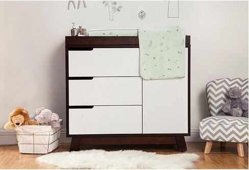 Babyletto Hudson 3-Drawer Changer Dresser with Removable Changing Tray in Forest Green, Greenguard Gold Certified in Kuwait