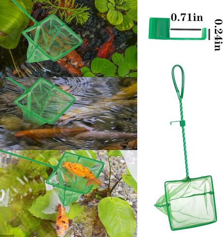 3in 4in 6in Aquarium Fish Net Fine Mesh Net Quick Catch Nets Nylon Fishing Nets with Long Plastic Handle for Fish Tank, Green in Kuwait
