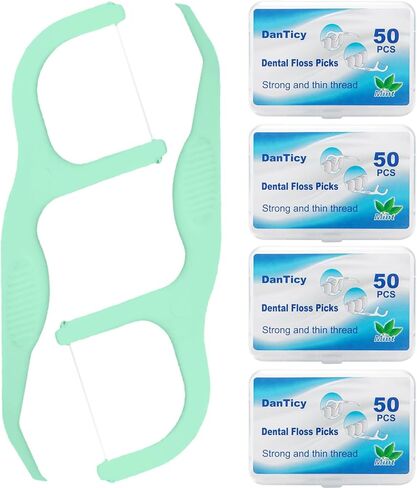 Extra Strong Dental Floss Picks | Professional Clean Flosser Picks | Toothpicks for Adults | Easy Grip Handle | Fresh Mint, 50 Count in Kuwait