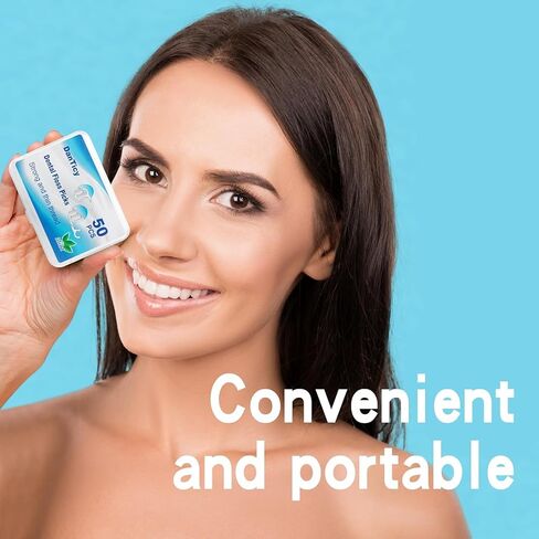 Extra Strong Dental Floss Picks | Professional Clean Flosser Picks | Toothpicks for Adults | Easy Grip Handle | Fresh Mint, 50 Count in Kuwait