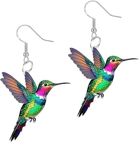 Acrylic Hummingbird Earrings For Women,Animal Dangling Earrings Women's Drop & Dangle Earrings Charms Jewelry Hummingbird Gifts Bird Lover Gifts For Women in Kuwait