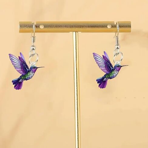 Acrylic Hummingbird Earrings For Women,Animal Dangling Earrings Women's Drop & Dangle Earrings Charms Jewelry Hummingbird Gifts Bird Lover Gifts For Women in Kuwait