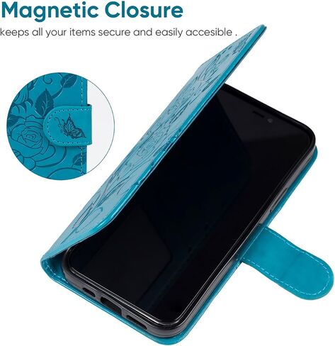 Case for Pixel 9 Pro XL Case, Google 9 Pro XL GGX8B Wallet Case with Tempered Glass Screen Protector, Flower Leather Flip Credit Card Holder Stand Phone Cover for Google Pixel 9 Pro XL Brown in Kuwait