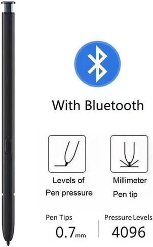 S22 Ultra S Pen Replacement Compatible with Samsung Galaxy S22 Ultra All Versions,S22 Ultra Stylus Pen (WithBluetooth) Slim 0.7mm Pen Tip, 4,096 Pressure Levels with 5pcs Tips (Black) in Saudi Arabia