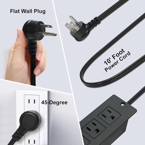قطاع طاقة مجوف للمؤتمرات مع 3 منافذ USB 1875 وات/12 أمبير ومنفذين USB 2.1 أمبير وسلك طاقة 10 قدم أسود in Kuwait