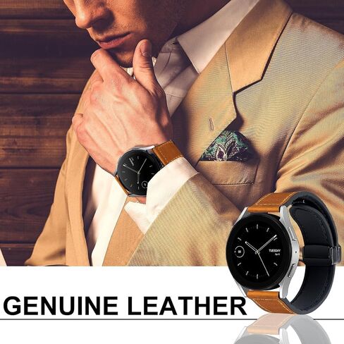 2 حزمة من الجلد المغناطيسي المتوافق مع Samsung Galaxy Watch 7/6/5/4/نشط 2 40 مم 44 مم/مشاهدة 6 الكلاسيكية 43 مم 47 مم/مشاهدة 5 Pro 45mm/Watch 4 الكلاسيكية 42 مم 46 مم ، حزام 20 مم للرجال in Kuwait