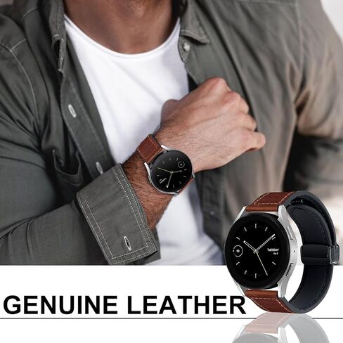 2 حزمة من الجلد المغناطيسي المتوافق مع Samsung Galaxy Watch 7/6/5/4/نشط 2 40 مم 44 مم/مشاهدة 6 الكلاسيكية 43 مم 47 مم/مشاهدة 5 Pro 45mm/Watch 4 الكلاسيكية 42 مم 46 مم ، حزام 20 مم للرجال in Kuwait