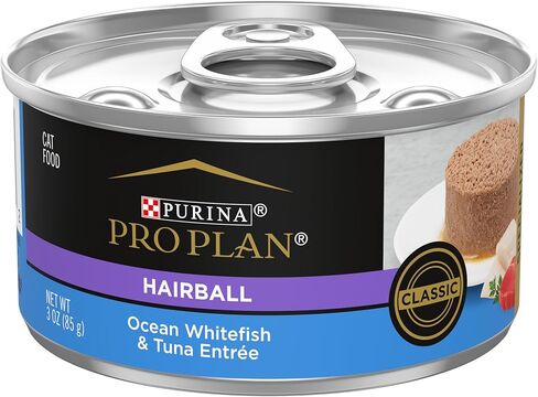 Purina Pro Plan Hairball Control Cat Food Wet Pate, Hairball Ocean Whitefish and Tuna Entree - (24) 3 Oz. Cans in Kuwait