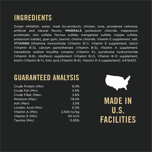 Purina Pro Plan Hairball Control Cat Food Wet Pate, Hairball Ocean Whitefish and Tuna Entree - (24) 3 Oz. Cans in Kuwait