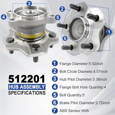 515036 مجموعة محور العجلة الأمامية الأمامية المتوافقة مع Chevy Avalanche 1500 Express 1500 2500 Silverado 1500 Classic Suburban 1500 Tahoe لـ GMC Savana 1500 2500 Sierra Yukon XL، قطعتان in Kuwait