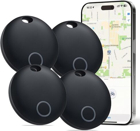 Elexa Tracker Air Tags-2 Pack ، Smart Tag Finder ، يعمل مع Apple Find My (iOS فقط) ، محدد موقع العناصر للمفاتيح ، الأمتعة ، حقيبة الظهر ، محفظة ، IP67 مقاومة للماء in Kuwait