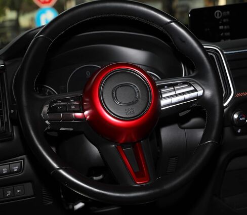 Red Steering Wheel Trims Fit for Mazda 3 CX30 CX50 2020 2021 2022 2023 2024 2025 2026 Decorative Cover Trim Accessories in Saudi Arabia