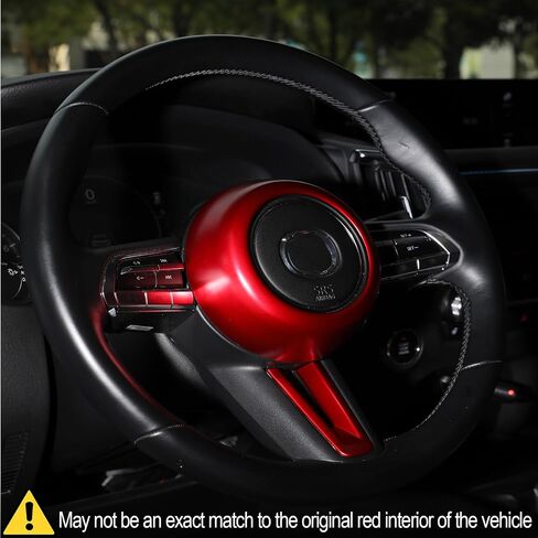 Red Steering Wheel Trims Fit for Mazda 3 CX30 CX50 2020 2021 2022 2023 2024 2025 2026 Decorative Cover Trim Accessories in Saudi Arabia