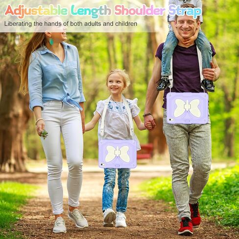 Kids Case for iPad (A16) 10th/11th Generation for Girls,11'' 2025/10.9'' 2022 with Glass Screen Protector Butterfly Stand,Pencil Holder,Strap Shockproof iPad Case 10th Gen (Colorful) in Saudi Arabia