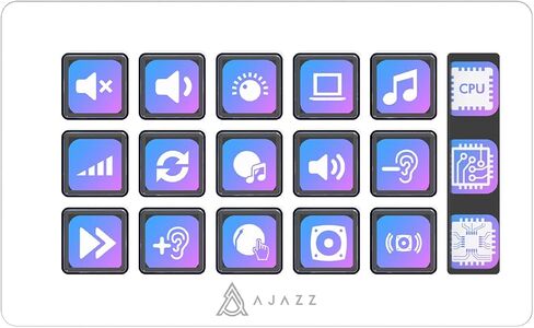 EPOMAKER Ajazz AKP153 –15 Customizable LCD Macro Keys and 1 LCD Screen Studio Controller, Useful for Video Editing, Music Production, Gaming and Live Streaming in YouTube/Twitch/OBS (White) in Saudi Arabia